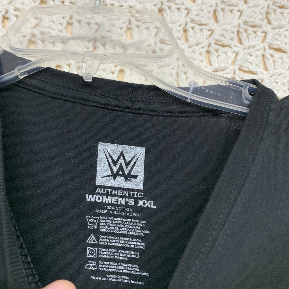 WWE Authentic Rowdy Ronda Rousey T Shirt Raw Smackdown 2018 Black Women's‎ 2XL - Picture 3 of 6